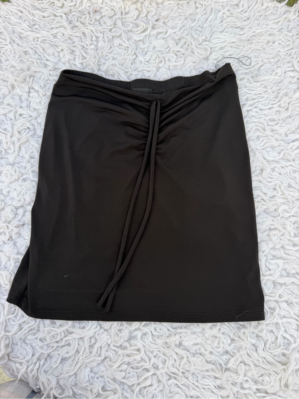 Rue21 Black Drawstring Ruched Mini Skirt